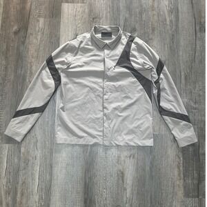 Heliot Emil Mens Technical Curved Panel Long Sleeve Shirt Grey Size 50 L